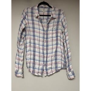 Soft Joie Plaid Button‎ Down Shirt Long Sleeve Casual Top Women's Size Medium